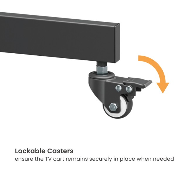 BRATECK βάση τηλεόρασης δαπέδου T1042T, 37-70", έως 45kg, με ράφια & ροδάκια