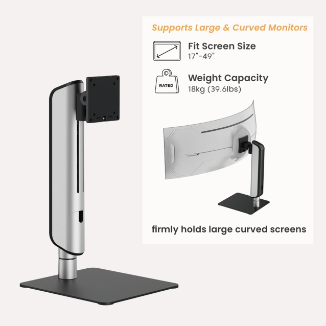 BRATECK βάση γραφείου οθόνης LDT70-T01, 17-49", έως 18kg, heavy duty