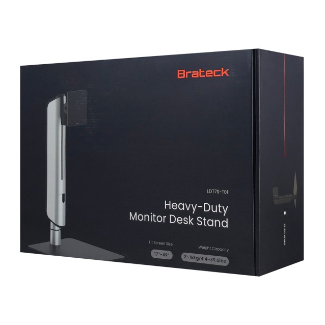 BRATECK βάση γραφείου οθόνης LDT70-T01, 17-49", έως 18kg, heavy duty
