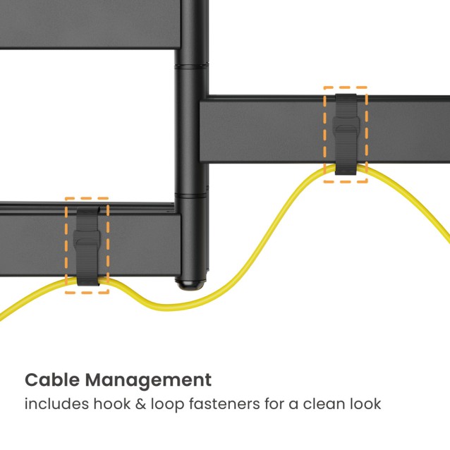 POWERTECH επιτοίχια βάση τηλεόρασης PT-1423, 37-90", 75kg, heavy duty, full motion