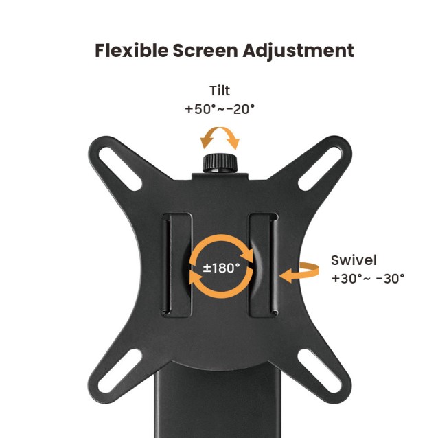 POWERTECH βάση γραφείου οθόνης PT-1449 με βάση mini PC, 17-32", έως 8kg