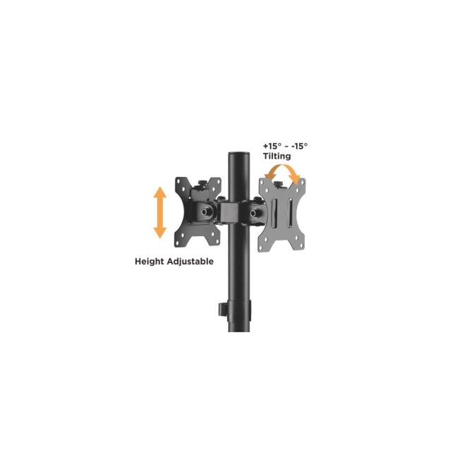 BRATECK Βάση γραφείου LDT40-T02 για 2 οθόνες 17" - 32" ή mini PC, 8kg