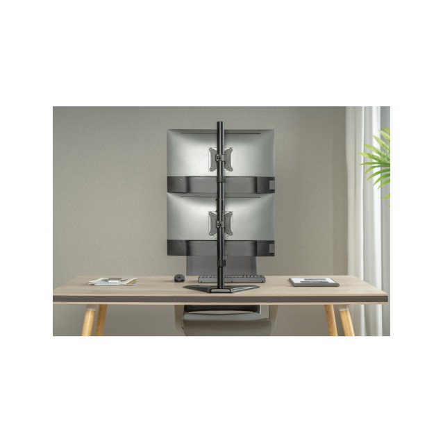 BRATECK βάση γραφείου LDT66-T02V για 2 οθόνες 17"-32", 9kg ανά οθόνη