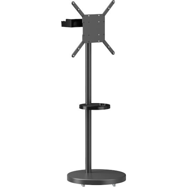 BRATECK βάση τηλεόρασης δαπέδου FS38-44TWE, 32-65", έως 50kg, με 2x ράφια, ροδάκια, μαύρη