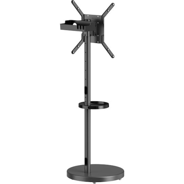 BRATECK βάση τηλεόρασης δαπέδου FS38-44TWE, 32-65", έως 50kg, με 2x ράφια, ροδάκια, μαύρη