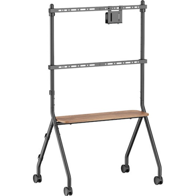 BRATECK βάση τηλεόρασης δαπέδου FS66-46F-01, 37-86", έως 80kg, με ράφι & ροδάκια BRATECK βάση τηλεόρασης δαπέδου FS66-46F-01, 37-86", έως 80kg, με ράφι & ροδάκια