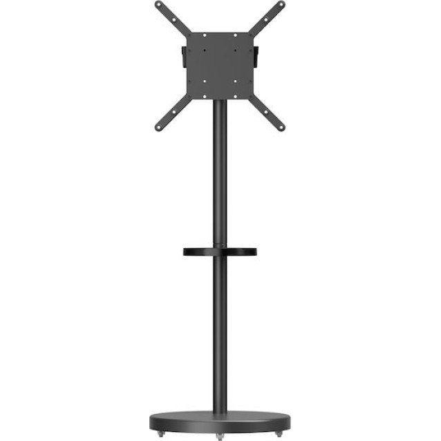 BRATECK βάση τηλεόρασης δαπέδου FS38-44TWE, 32-65", έως 50kg, με 2x ράφια, ροδάκια, μαύρη