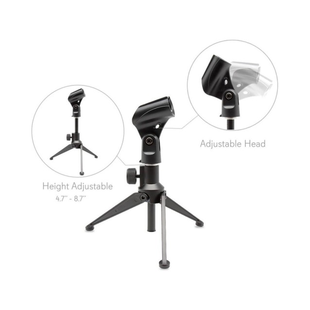 MS-10 Επιτραπέζια βάση στήριξης μικροφώνου με αναδιπλούμενα ποδαράκια.