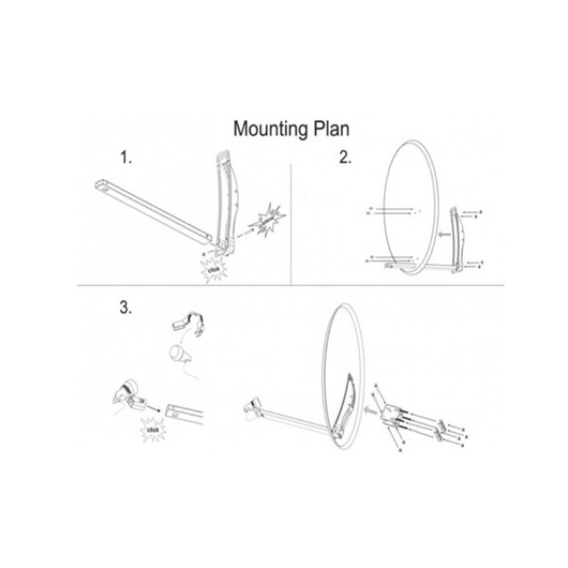 Δορυφορική Κεραία AMIKO S80cm Click Clack steel