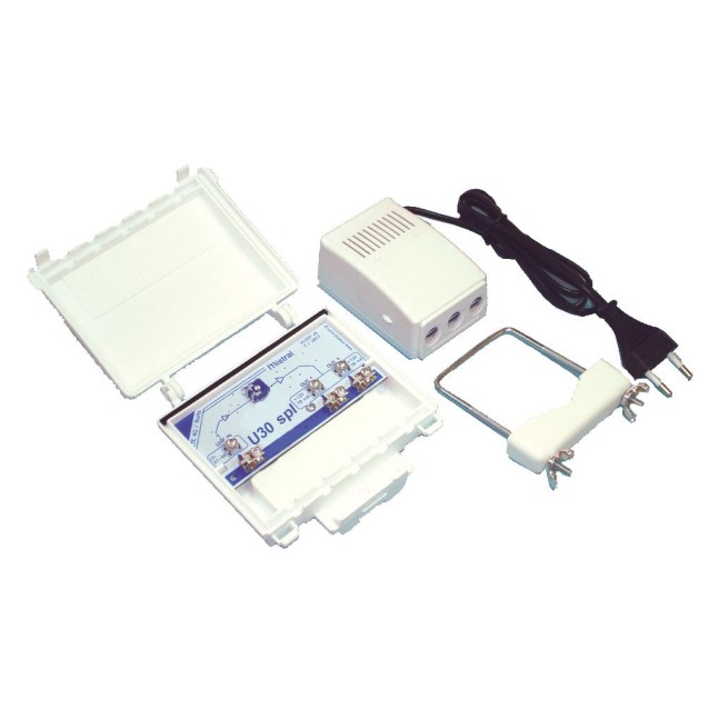 MISTRAL U30spl Σετ Ενισχυτής Κεραίας 30dB UHF 2 Εξόδων Με Φίλτρο 5G LTE & Τροφοδοτικό (1232)