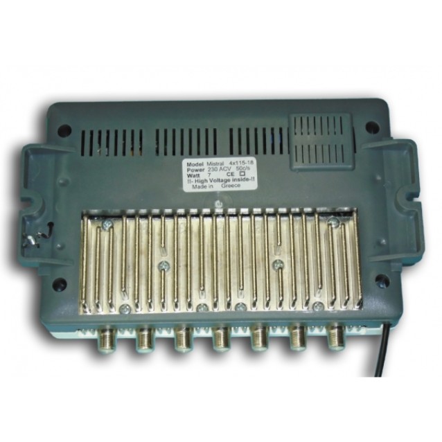 MISTRAL 4Χ115 5G Ενισχυτής Κεντρικής Κεραίας Στα 40dB Με 4 Εξόδους & Φίλτρο 5G (0244)