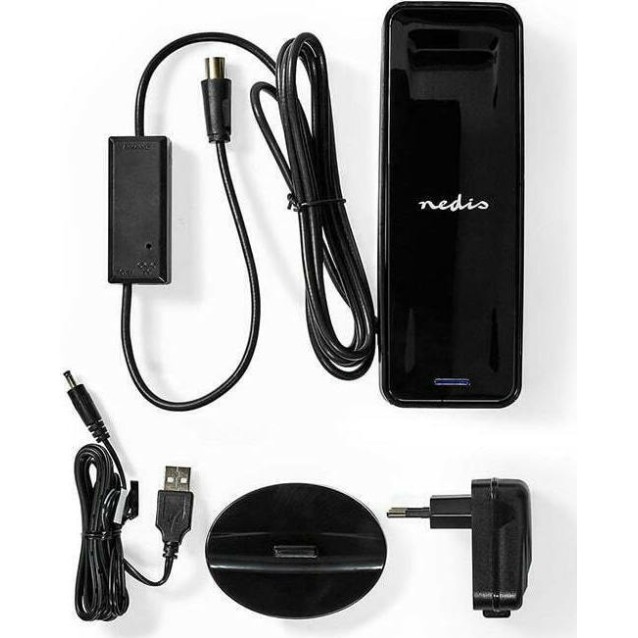 Nedis Εσωτερική Κεραία Τηλεόρασης σε Μαύρο Χρώμα Σύνδεση με Coaxial Καλώδιο (ANIR1504BK700)