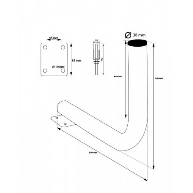GOR40 BAΣΗ ΓΩΝΙΑ ΜΠΑΛΚΟΝΙΟΥ 40 TOP (4HOLE)