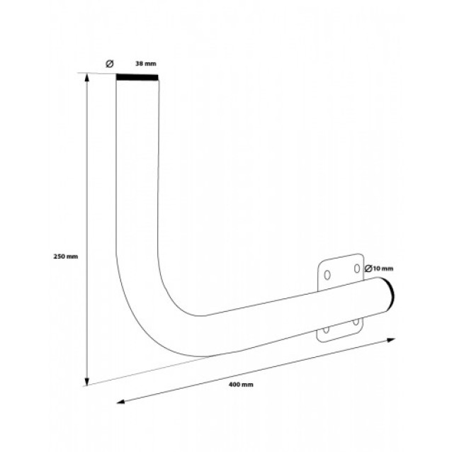 BOK40P ΒΑΣΗ ΓΩΝΙΑ ΜΠΑΛΚΟΝΙΟΥ 40CM RIGHT (4HOLE)