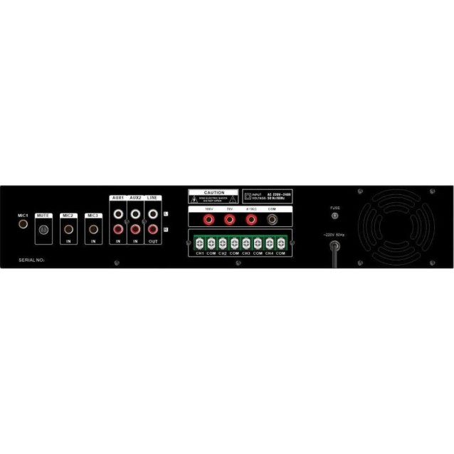 AXD Sound TE-200A Ενισχυτής 100V 4 ζωνών 200W, με Radio- BT- USB/MMC/U disk