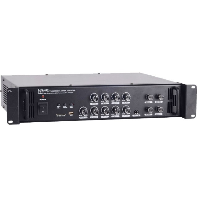 PAA8250ΜΒ ΕΝΙΣΧΥΤΗΣ 100V 4 BANDS με 3 εισόδους για μικρόφωνα και 3 εισόδους AUX. 250W