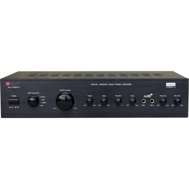 KODA Ενισχυτής με λειτουργία Karaoke React AV-1300 V.2 σε Μαύρο Χρώμα