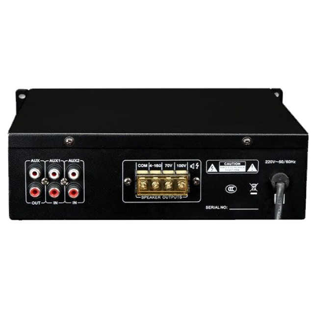 React PA-50 Ραδιοενισχυτής Ήχου Mono 30W RMS 4-16Ω 70V/100V FM/USB/2xMIC/2xAUX Μαύρος