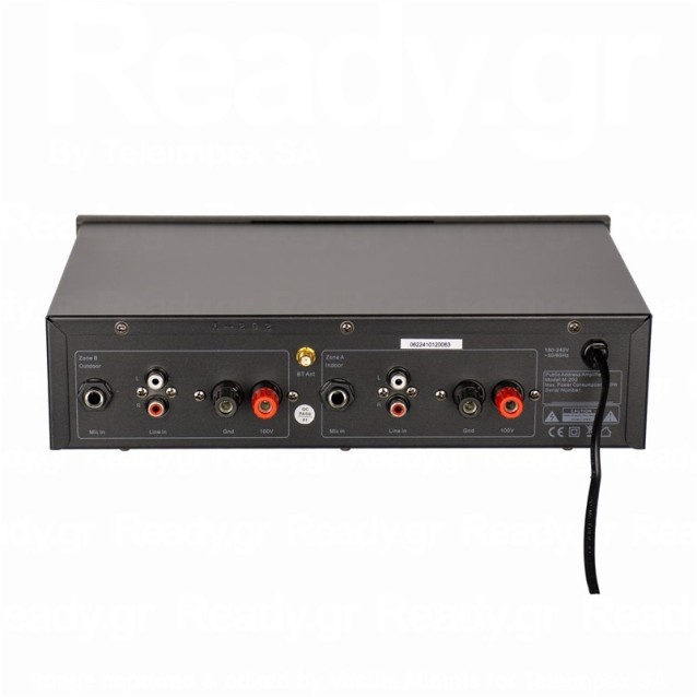 React M-202 Ενισχυτής Ήχου 2 Ζωνών 50+50W 100V 2xUSB/2xMIC/2xAUX 220V Μαύρος