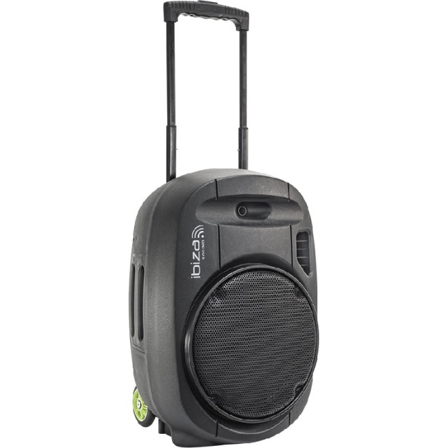 Ibiza Sound PORT12VHF-MKII φορητό τροχήλατο ενεργό ηχείο Bluetooth 12”/30CM με USB-MP3 και 2x VHF μικρόφωνα 350W RMS