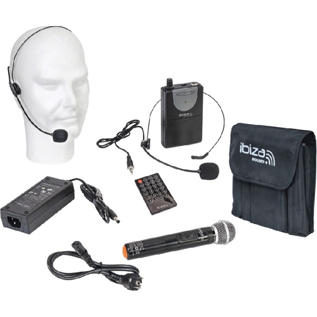 Ibiza Sound PORT12VHF-MKII φορητό τροχήλατο ενεργό ηχείο Bluetooth 12”/30CM με USB-MP3 και 2x VHF μικρόφωνα 350W RMS