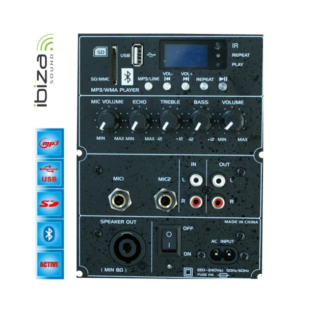 Ibiza Sound SLK8A-USB Αυτοενισχυόμενο ηχείο 8" με USB και BLUETOOTH 200W Maximum