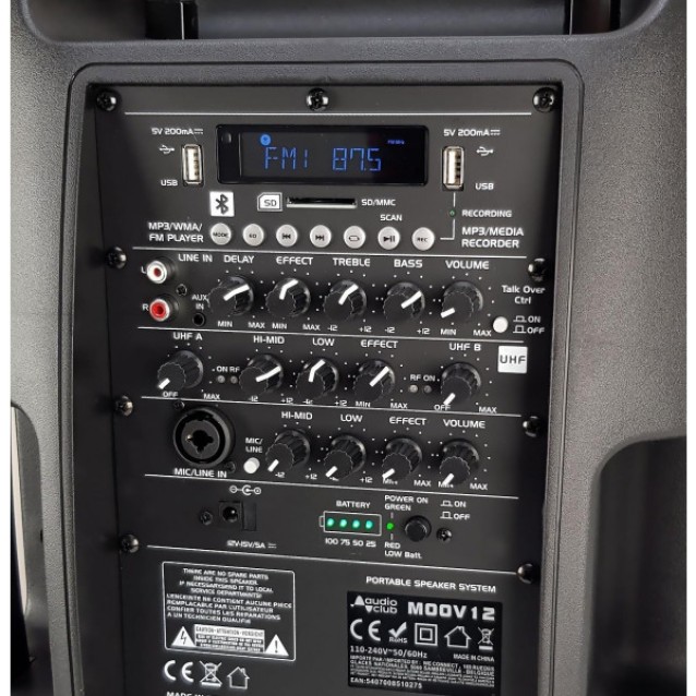 MOOV12-PRO  Φορητό επαναφορτιζόμενο επαγελματικό Ηχείο.