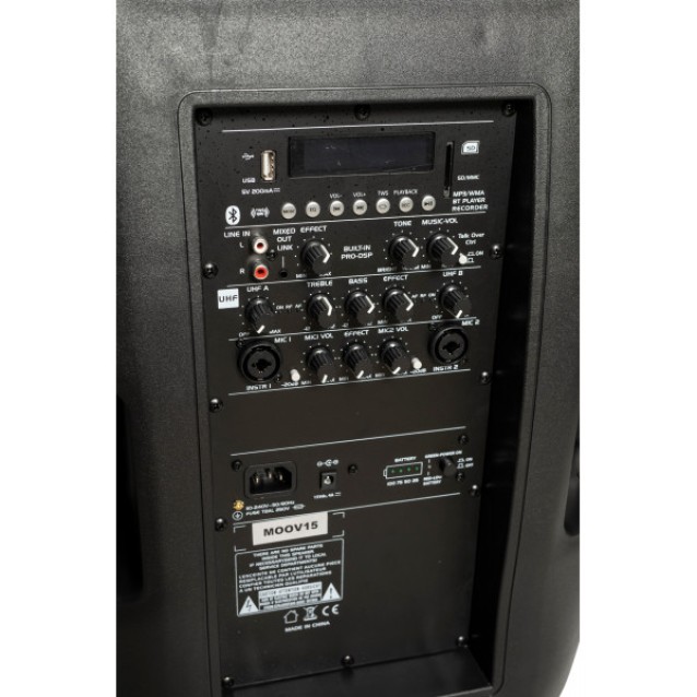 MOOV15-PRO.  Φορητό επαναφορτιζόμενο επαγελματικό Ηχείο.