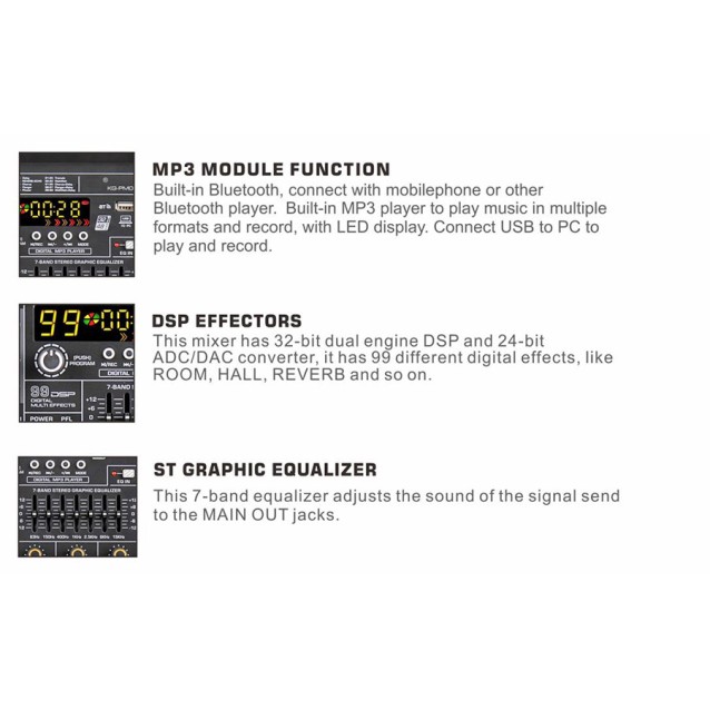 KG-PM12 ΚΟΝΣΟΛΑ ΗΧΟΥ 12 ΚΑΝΑΛΙΩΝ