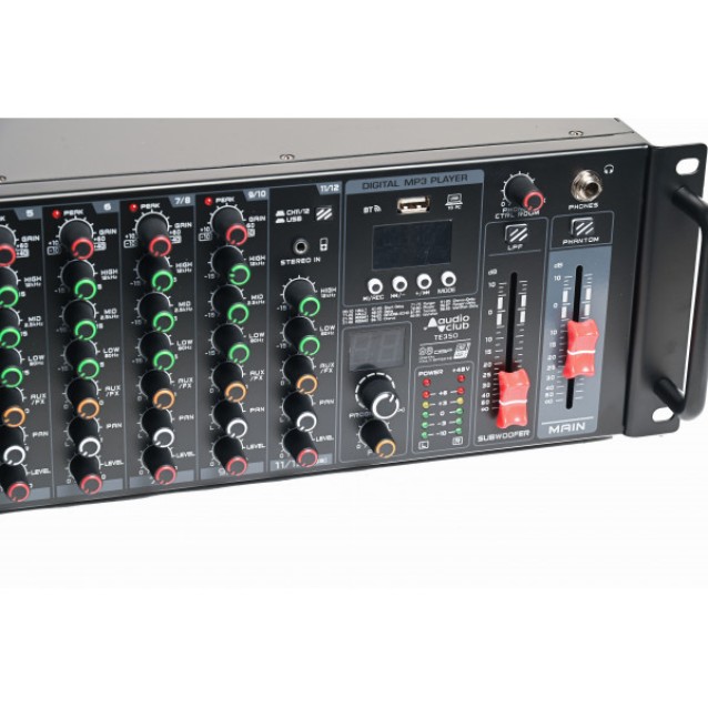 TE350 Αυτοενισχυόμενη κονσόλα 8 καναλιών RAK 2x350W/4Ω με αναπαραγωγή Bluetooth-USB και εγγραφή REC.