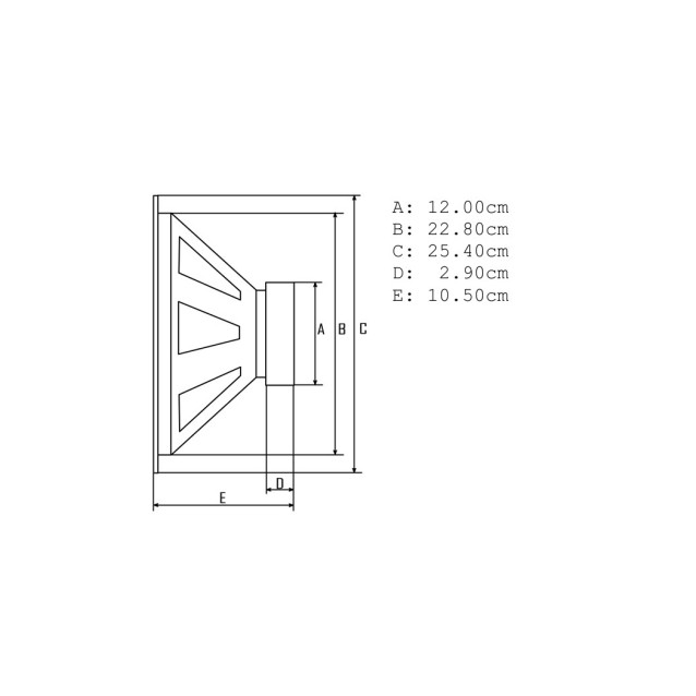 Woofer Σκληρού Κώνου 10" 8Ω 80W RMS - XS-25S