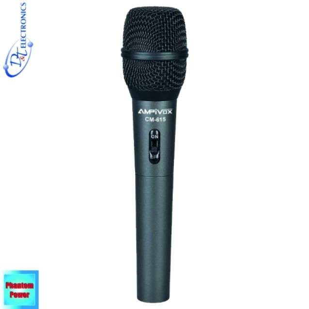 CM-615 Πυκνωτικό Μικρόφωνο Χειρός υψηλής απόδοσης με μπαταρία 1,5V αλκαλική