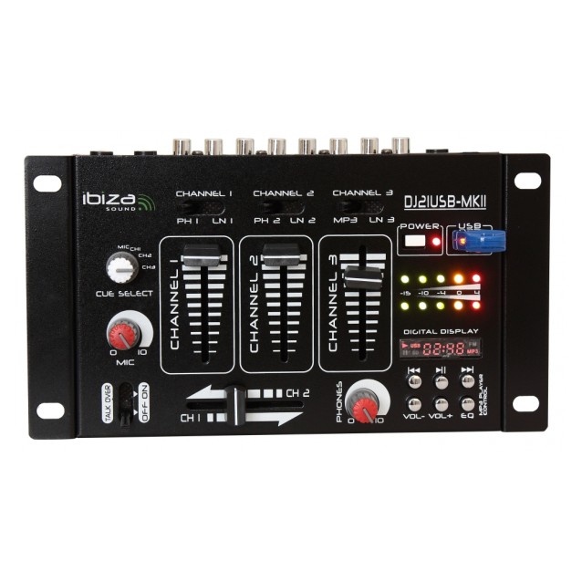 DJ-21 USB-MKII Μίκτης DJ με ψηφιακή οθόνη, 7 εισόδους και 4 κανάλια.
