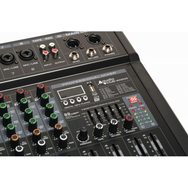 MX8000 Μεικτής 8 Καναλιών USB-BT.