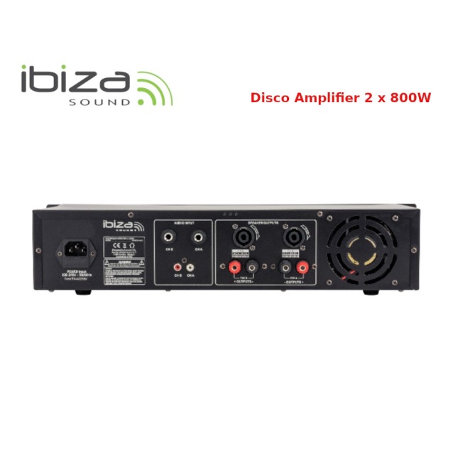 Ibiza Sound AMP1000-MKII Τελικός Ενισχυτής PA 2 Καναλιών 800W/4Ω 600W/8Ω με Σύστημα Ψύξης
