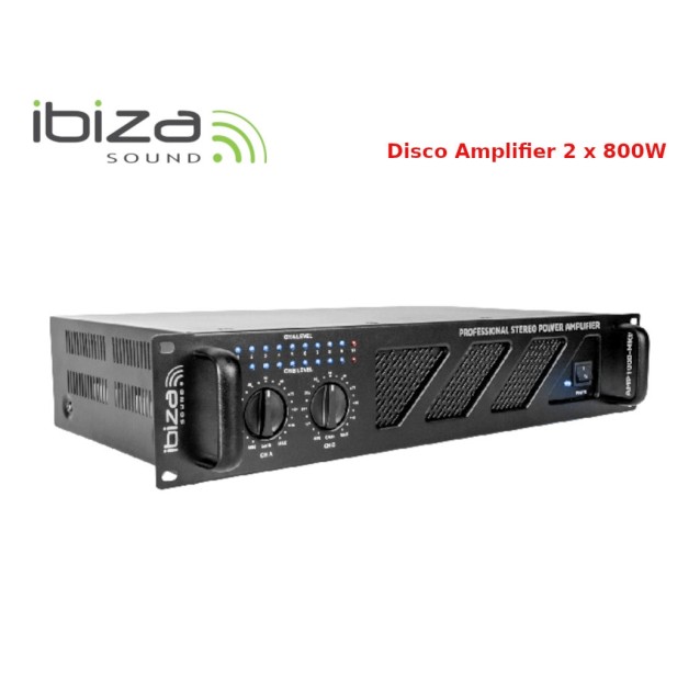 Ibiza Sound AMP1000-MKII Τελικός Ενισχυτής PA 2 Καναλιών 800W/4Ω 600W/8Ω με Σύστημα Ψύξης