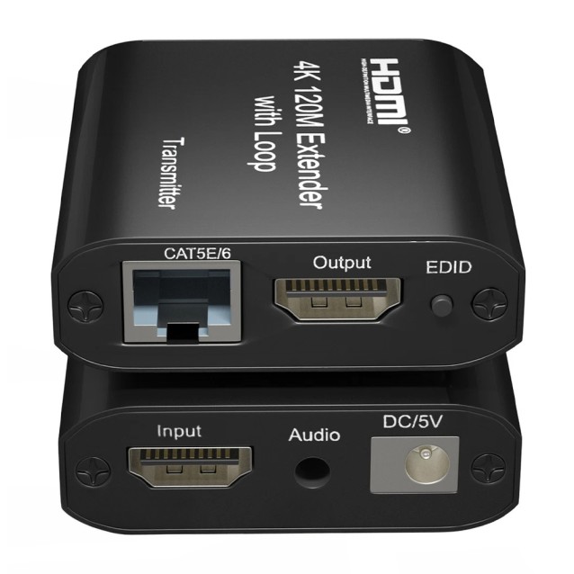 POWERTECH HDMI video extender CAB-H195 μέσω καλωδίου RJ45, 4K/30Hz, με loop, έως 120m