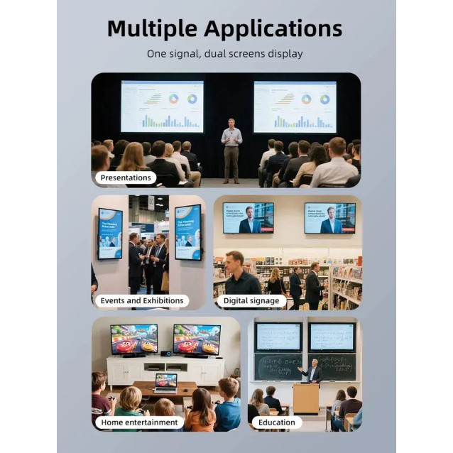 CABLETIME HDMI splitter CT-HSP4K2-AG, 1 σε 2, 4K/60Hz, uni-directional, γκρι