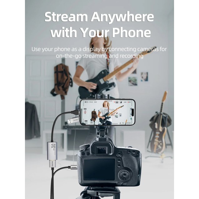 CABLETIME video capture CT-ACHC3-AG, HDMI/USB & USB-C, 4K/30Hz, γκρι
