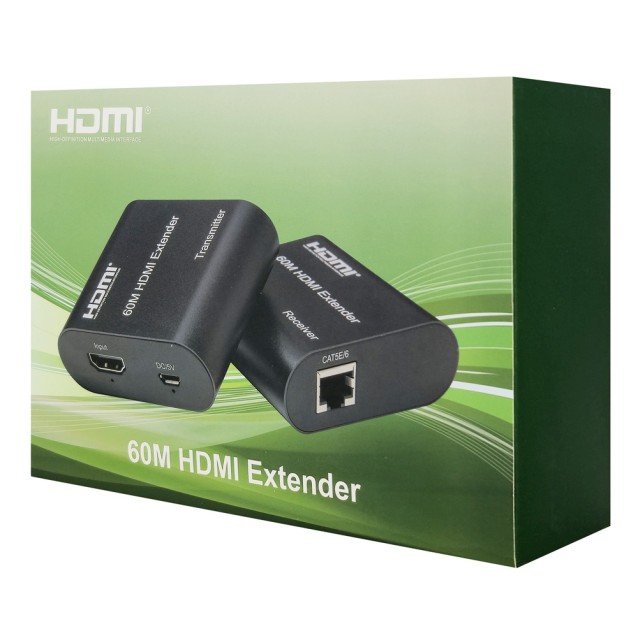 POWERTECH HDMI video extender CAB-H204 μέσω καλωδίου RJ45, 1080p/60Hz, με loop, έως 120m