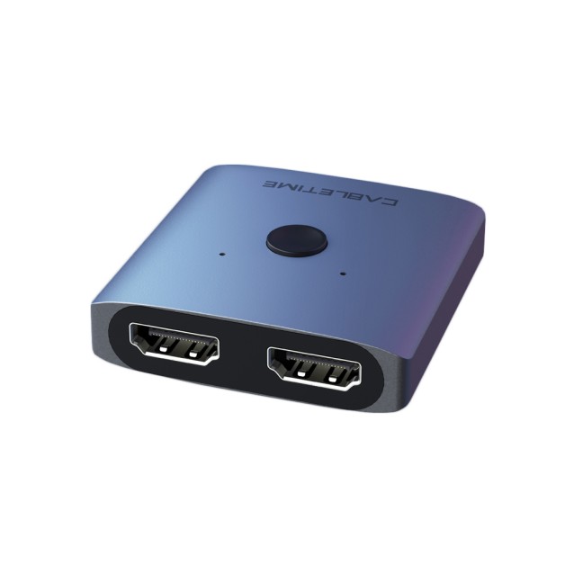 CABLETIME HDMI 2.0 Switch CTHS4K, με κουμπί, 2 in 1, 4K, γκρι