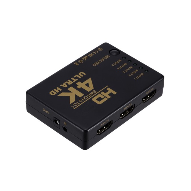 POWERTECH HDMI Amplifier Switch 5 in 1 PTH-052, 4K, 3D, Remote Control