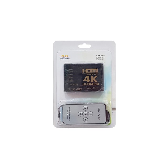 POWERTECH HDMI Amplifier Switch 5 in 1 PTH-052, 4K, 3D, Remote Control