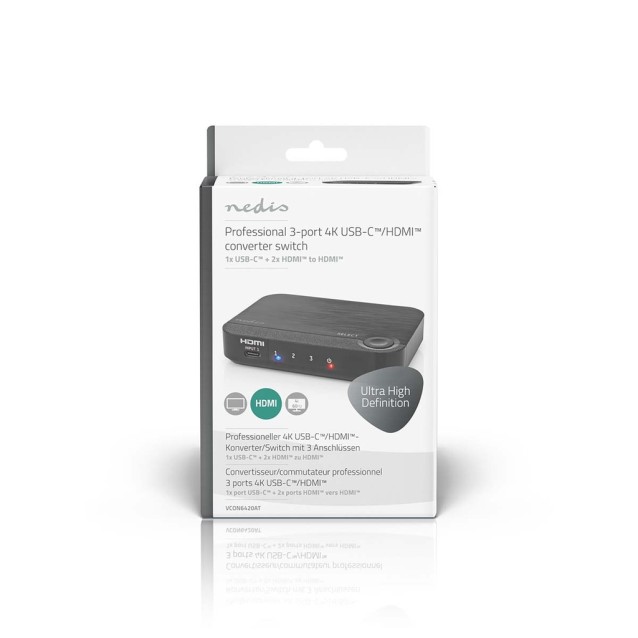 Μετατροπέας / Switch USB-C και 2x HDMI σε HDMI.