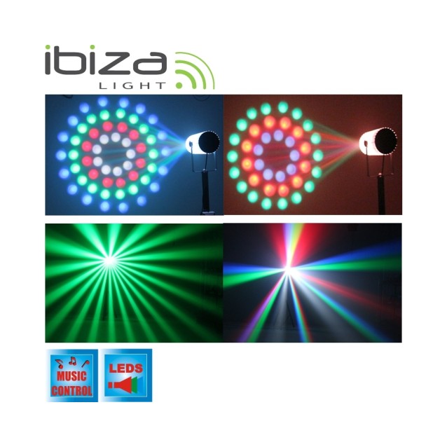 Ibiza Light LCM003LED-CLEAR Moon Flower LED Light Effect RGBAW