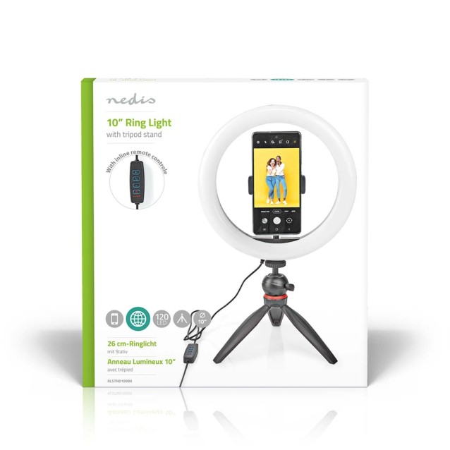 Ring Light 10" (26 cm) με 120 λάμπες LED και τρίποδο στήριξης.
