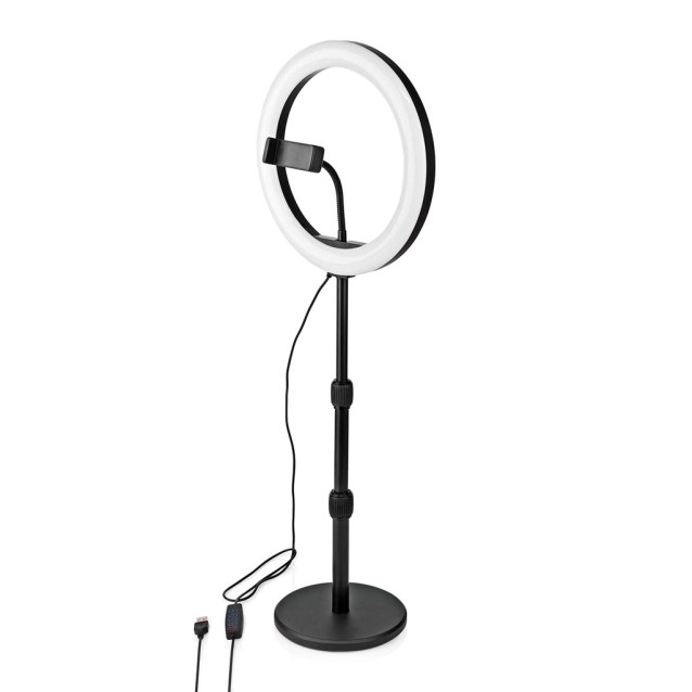 Ring Light 10" (26 cm) με 120 λάμπες LED και επιτραπέζια βάση στήριξης.
