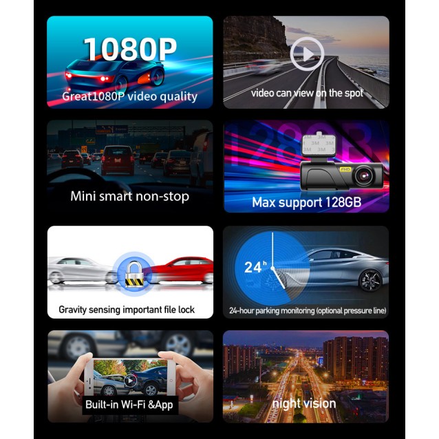 POWERTECH smart κάμερα αυτοκινήτου PT-1332, 1080p, WiFi