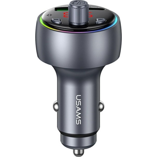 USAMS FM transmitter & φορτιστής CC328, USB/USB-C, 30W, Bluetooth, μαύρο