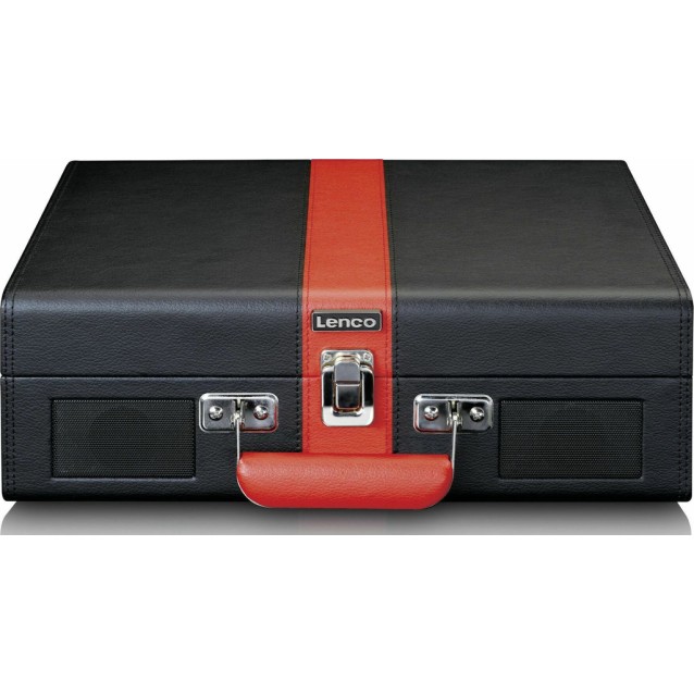 LENCO CLASSIC PHONO TT-110BKRD Πικάπ με Bluetooth, ενσωματωμένα ηχεία 4W και βαλίτσα μεταφοράς, σε μαύρο / κόκκινο χρώμα.
